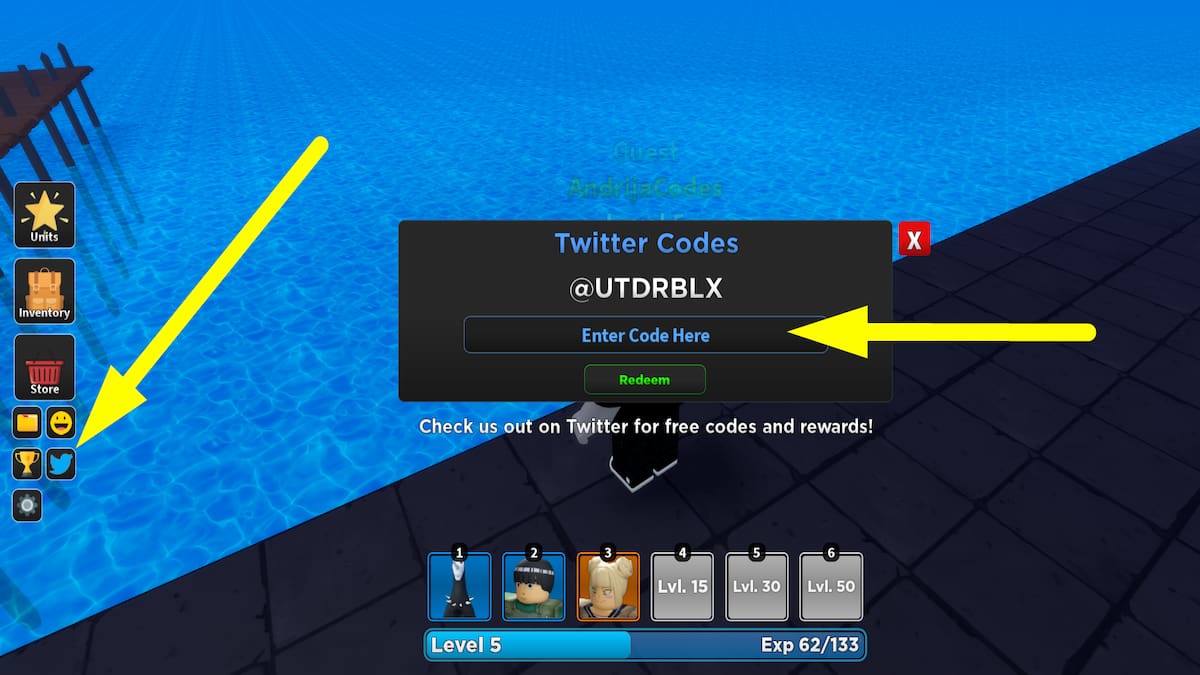 How to redeem codes in Ultimate Tower Defense