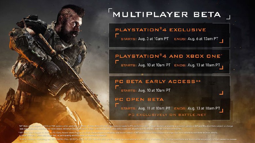 Black Ops 4 Multiplayer Beta Schedule