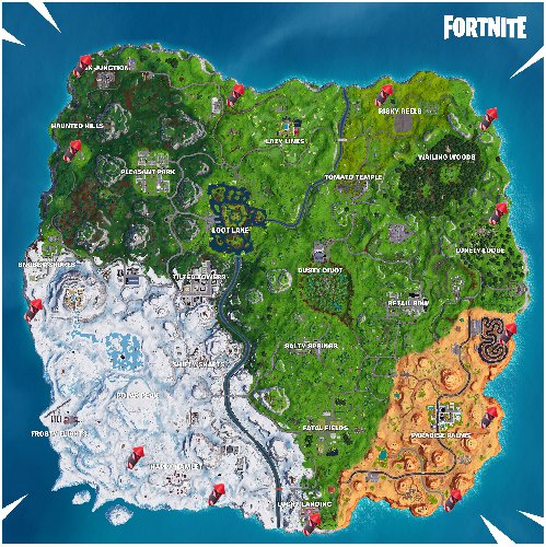 Fortnite Launch Fireworks Locations Map