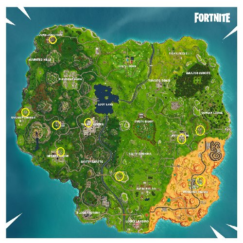 Fortnite Hoop Locations Map
