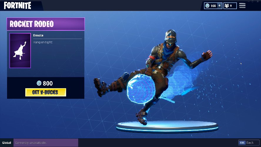 Fortnite players can purchase the Rocket Rodeo emote for 800 V-Bucks