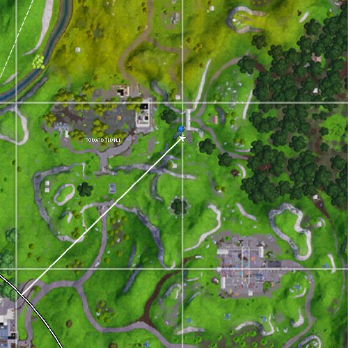Fortnite search between a giant rock man map