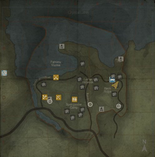 Friday the 13th Game Map - Camp Crystal Lake 1