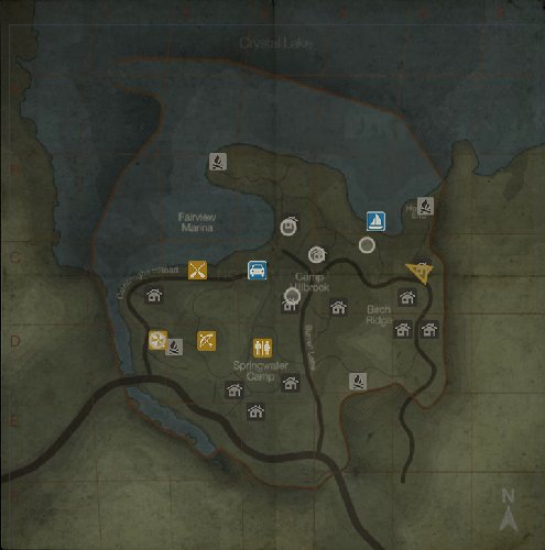 Friday the 13th Game Map - Camp Crystal Lake 3