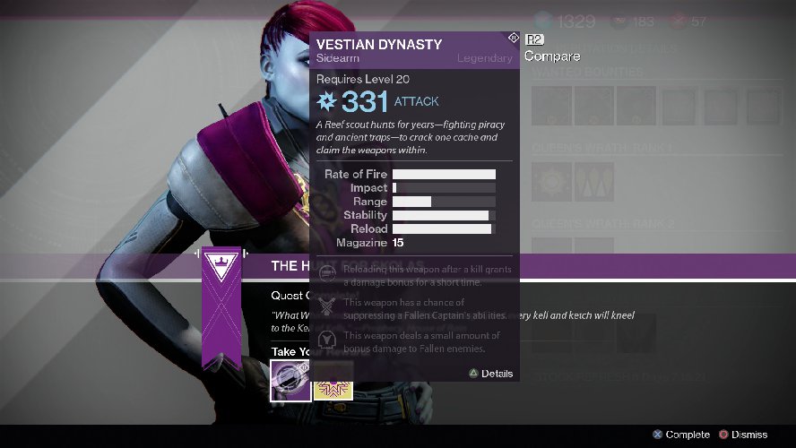 Destiny Reward Screen