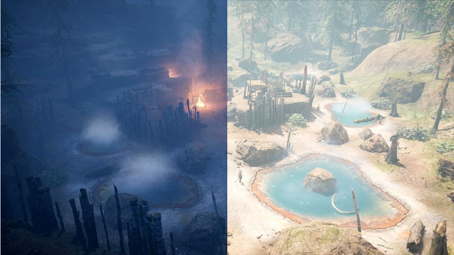 Far Cry Primal day/night comparison screenshot