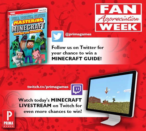 Minecraft Giveaway for Fan Appreciation Week