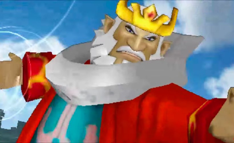 Screenshot of King Daphnes from Hyrule Warriors Legends