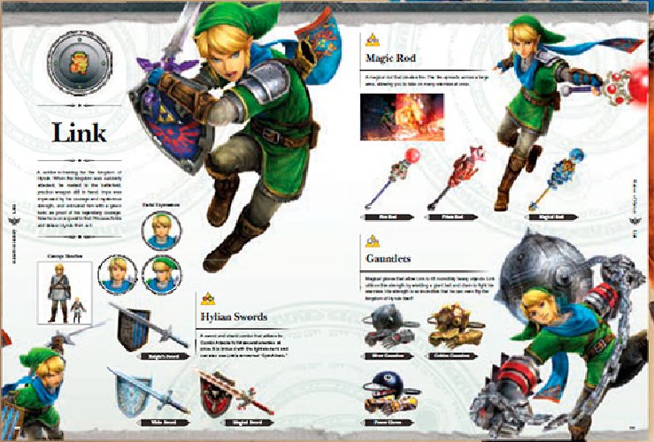 Link character pages from Hyrule Warriors Legends guide