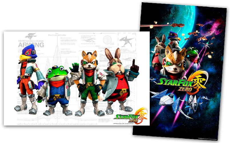 Front and back images of the Star Fox Zero poster