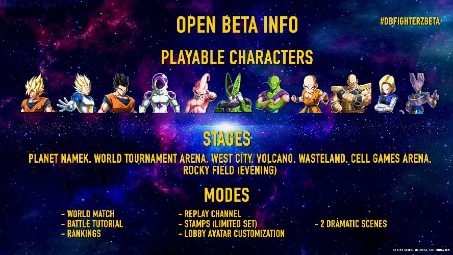 Dragon Ball FighterZ Open Beta Details