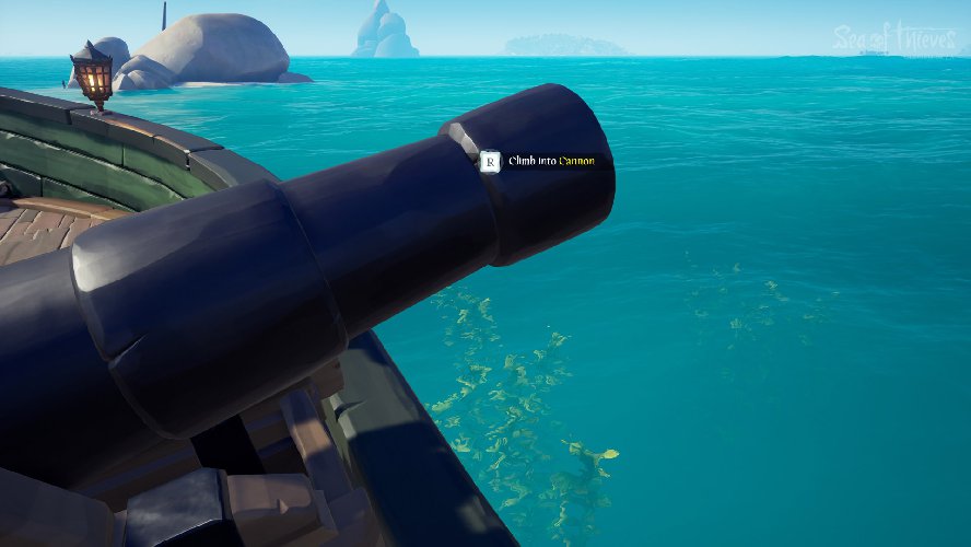 You can climb into the cannons on your ship in Sea of Thieves.