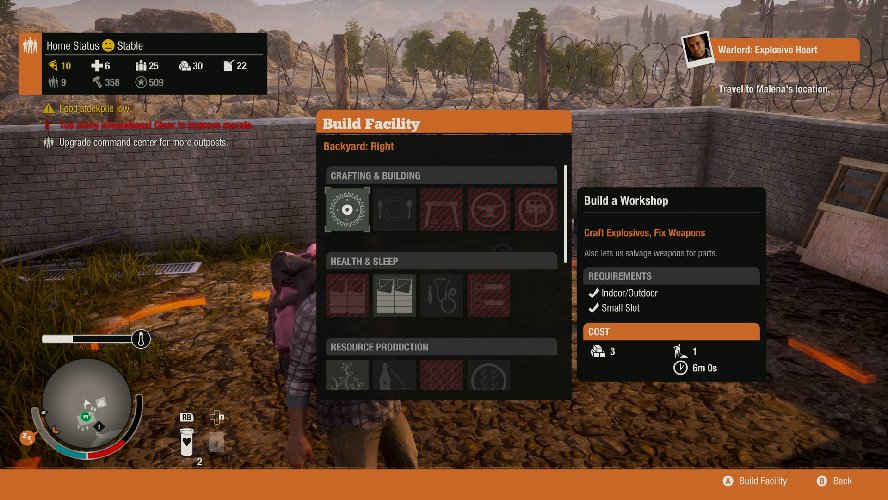 State of Decay 2 Build a Workshop