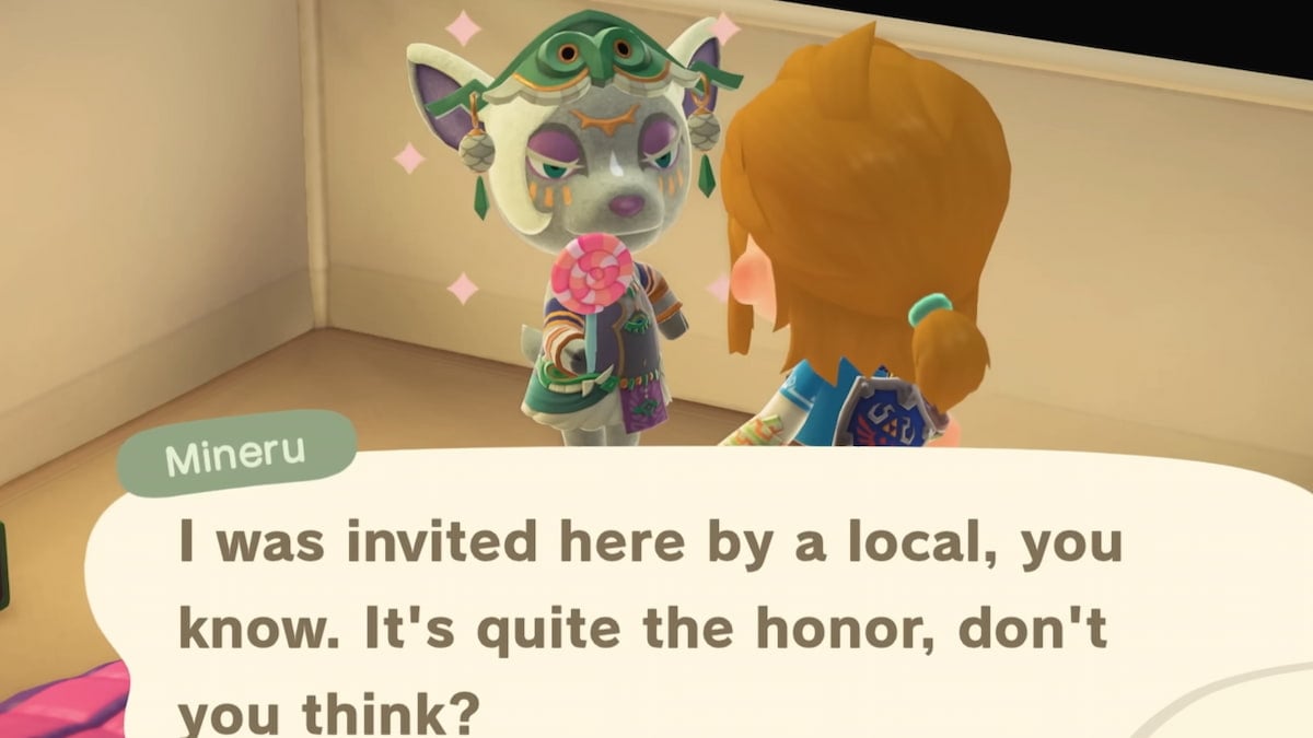 talking to mineru in animal crossing