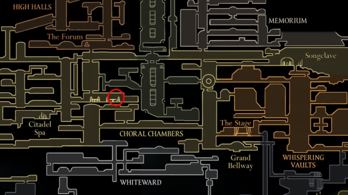 Hollow Knight Silksong comienza el gran sabor de la búsqueda de Pharloom hablando con la ubicación de Mergwin en el mapa
