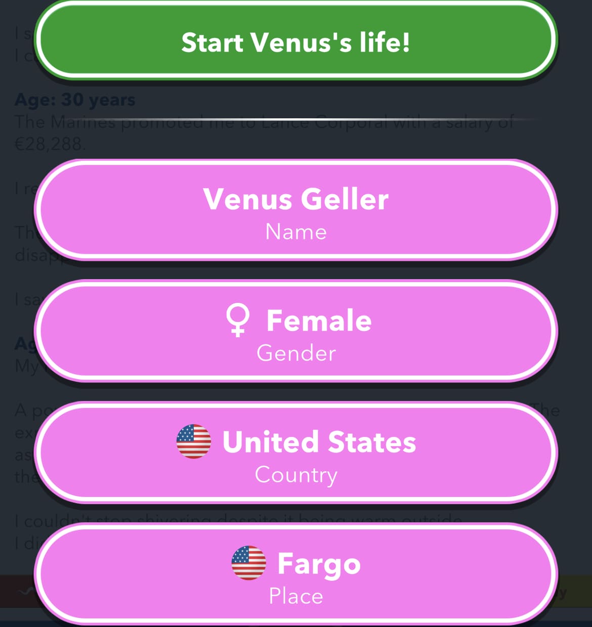 BitLife North Dakota Options List