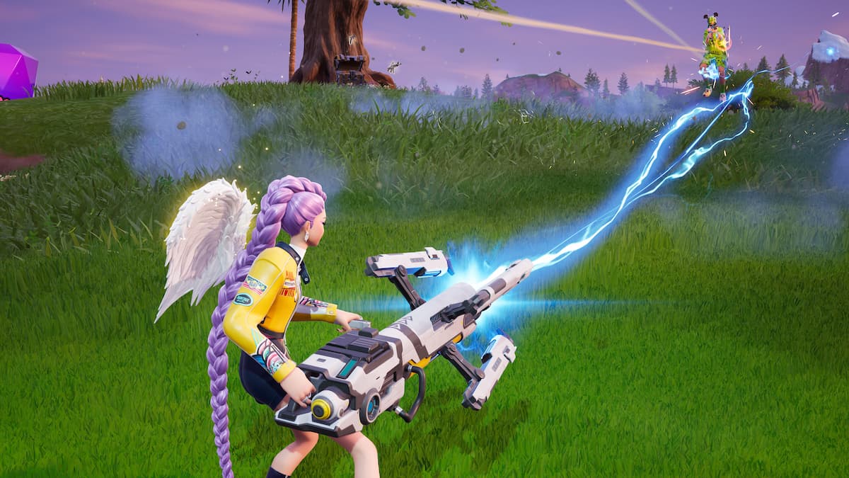Shoot an enemy from below with lightning in Fortnite