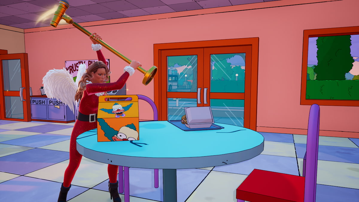 在《堡垒之夜》中，在桌子上摆动以打破它