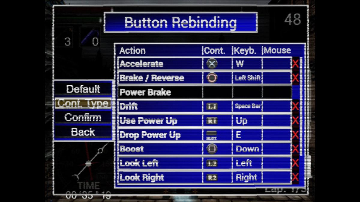 Controles de PlayStation de Nightmare Kart