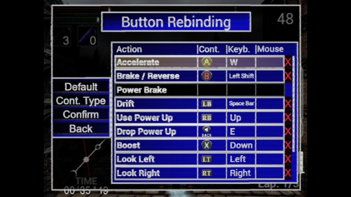 Controles de Xbox de Nightmare Kart