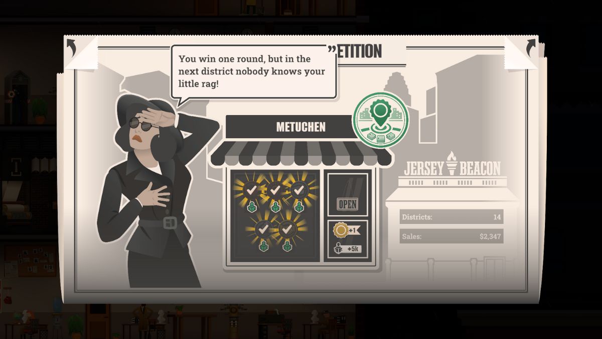 Un jugador gana un distrito al obtener todas las primicias en News Tower.