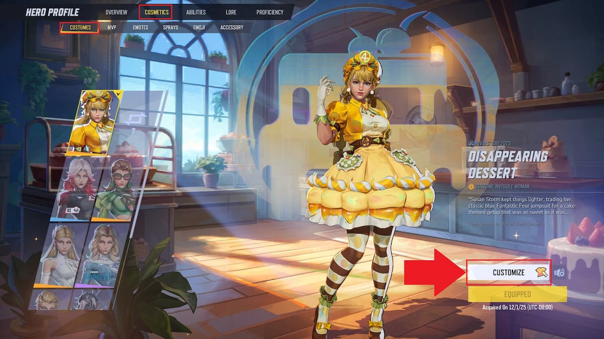 漫威竞争对手中标记的自定义选项