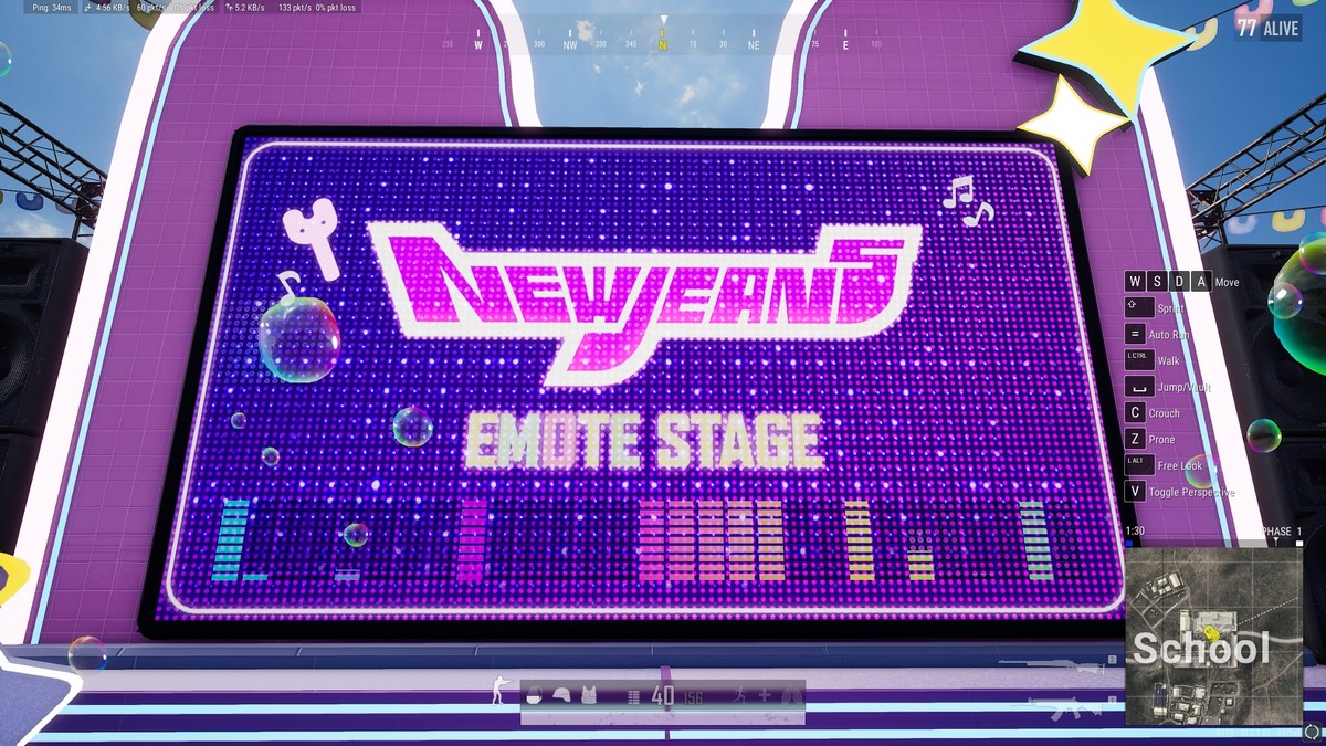 Etapa de gesto de PUBG X NewJeans