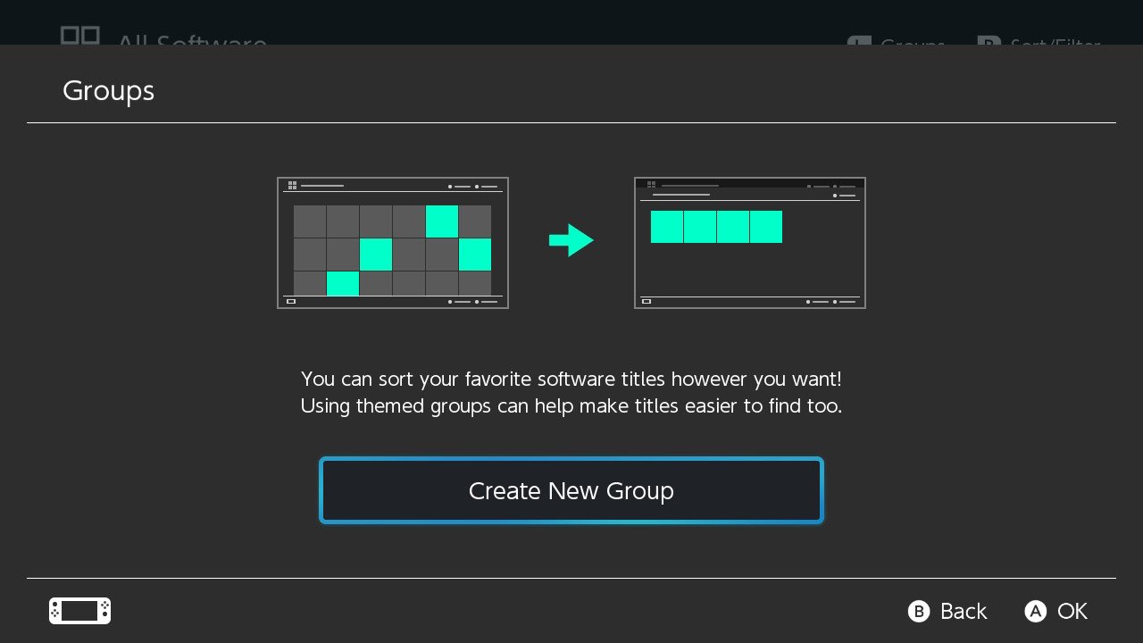 Nintendo Support: How to Create Groups of Software