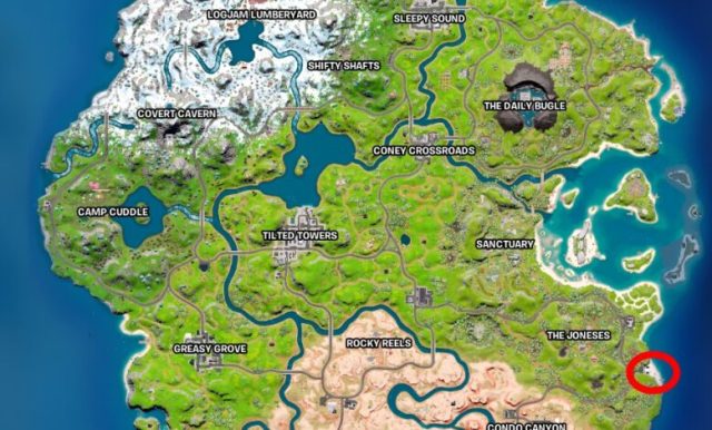 location of the tow away beach fortnite