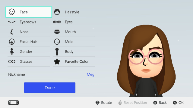 nintendo switch mii menu