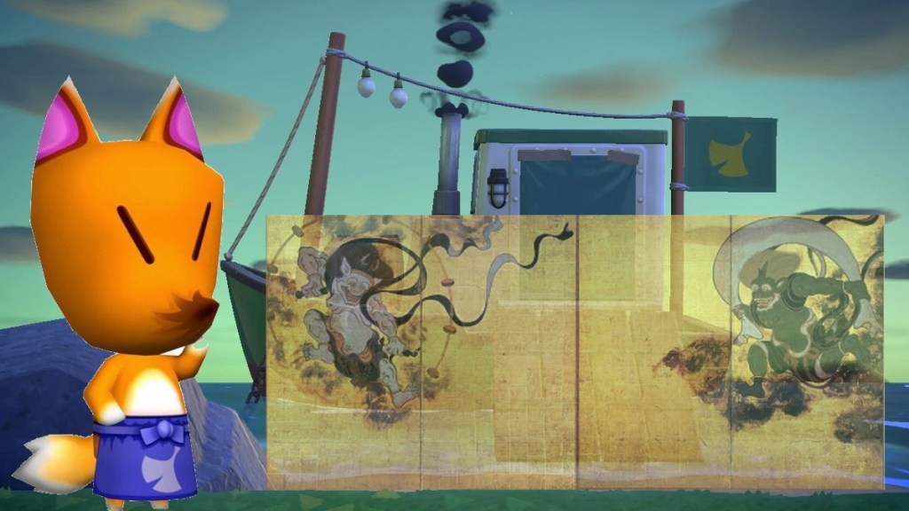 Animal Crossing New Horizons Wild Painting Right Half Fake vs. Real