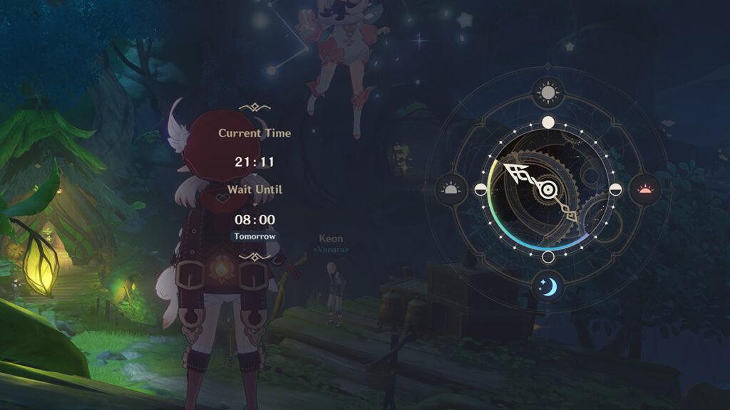 Screenshot of the time changing menu in Genshin Impact