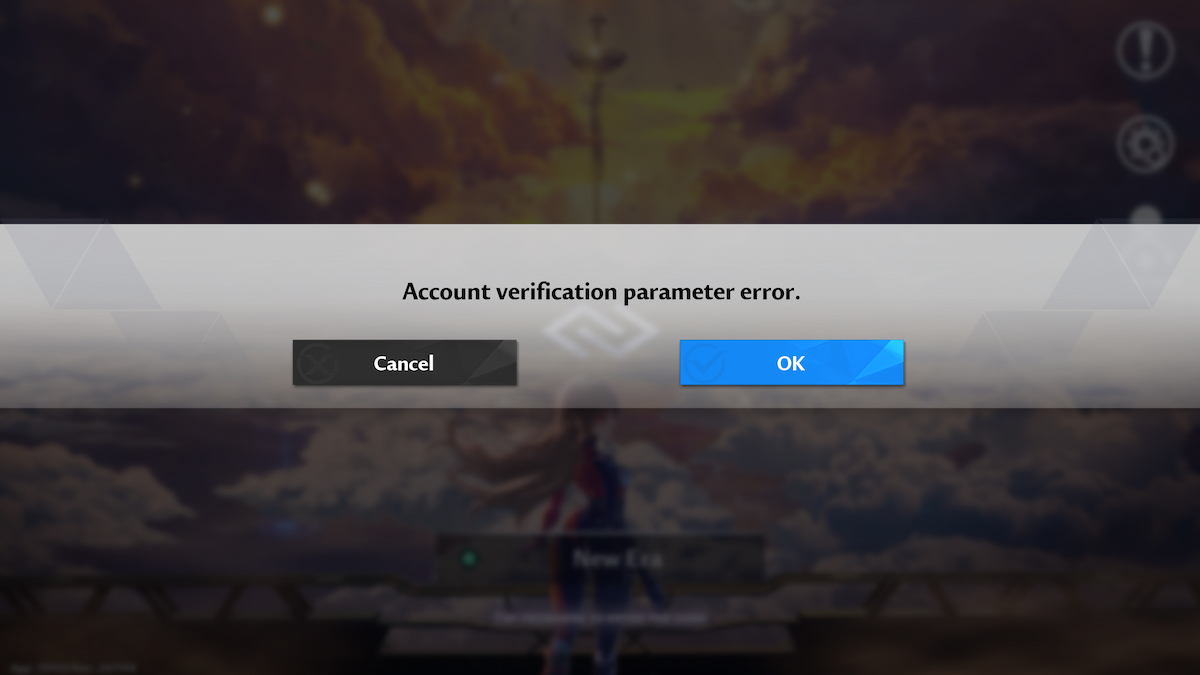 tower of fantasy account verification parameter error