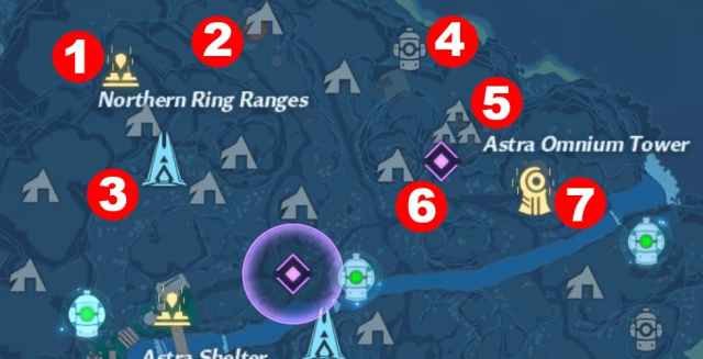 Tower of Fantasy Map -ikoner