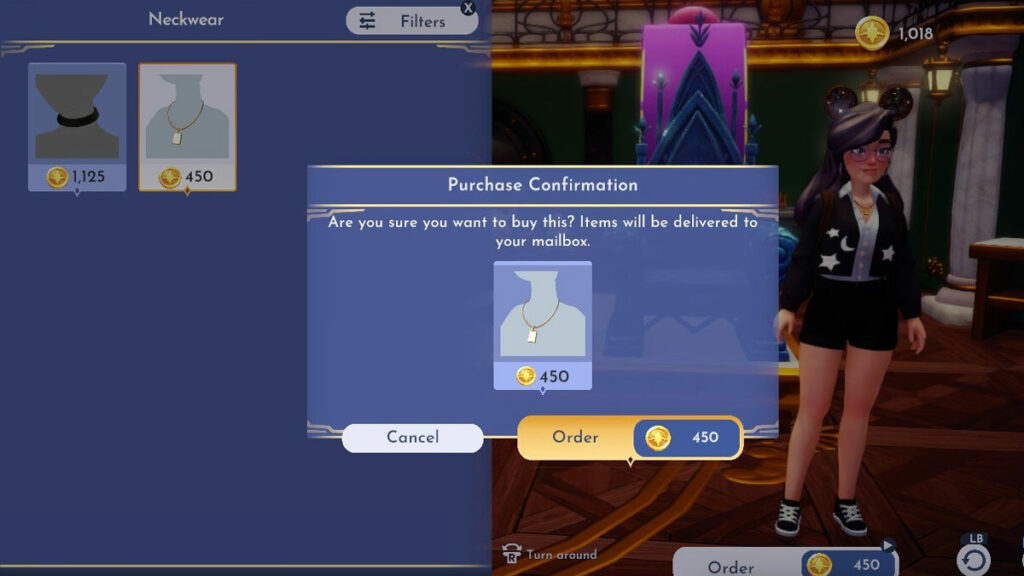 A screenshot of the shop menu in Disney Dreamlight Valley.