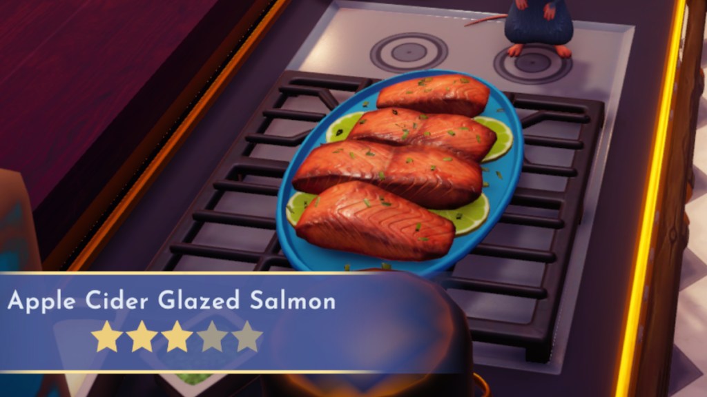 How to Make Apple Cider Glazed Salmon in Disney Dreamlight Valley