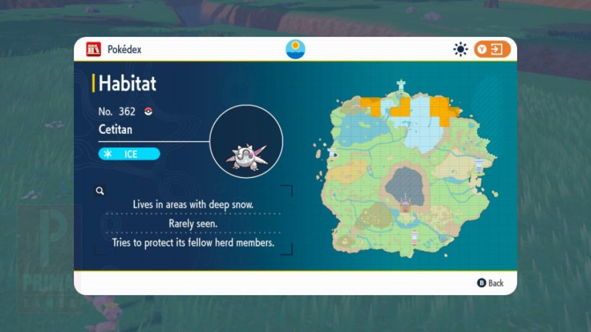 Cetitan Habitat in Pokemon Scarlet and Violet