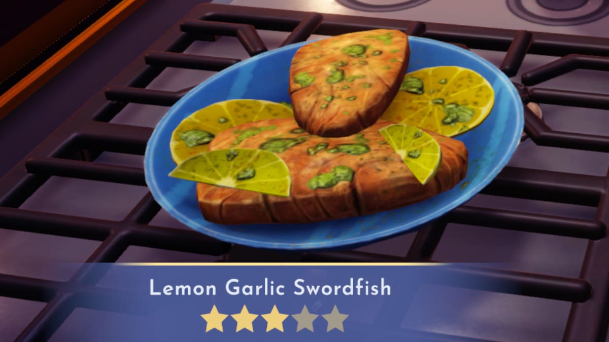 How to Make Lemon Garlic Swordfish in Disney Dreamlight Valley Prima
