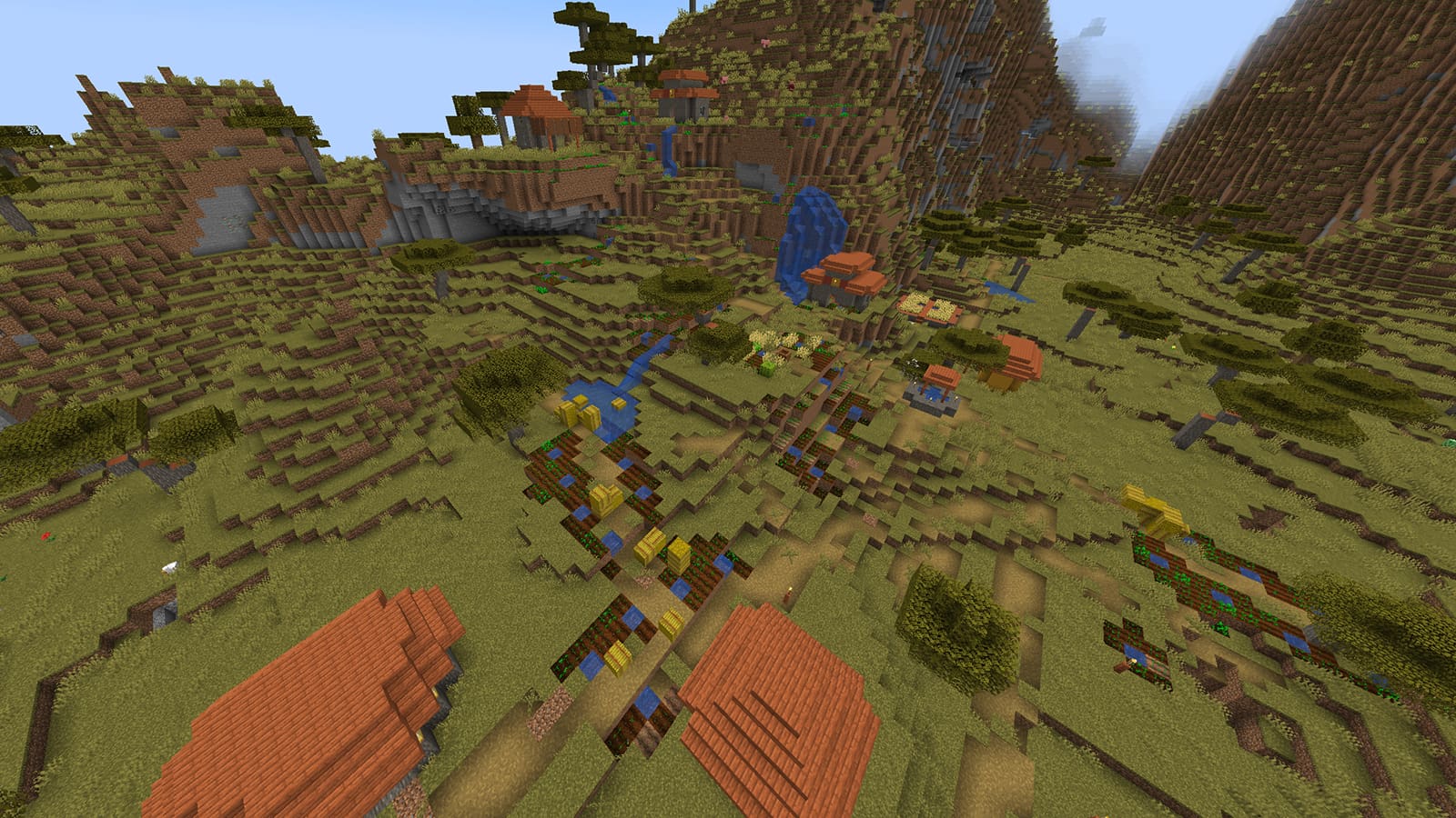 Склона склона саванны деревня Minecraft