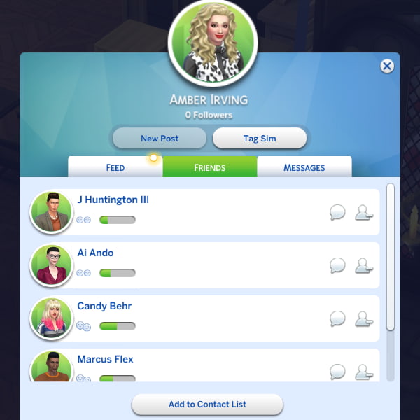Social Bunny Interface The Sims 4