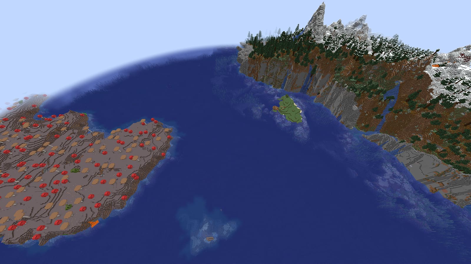 Taiga y Minecraft de la isla de hongos