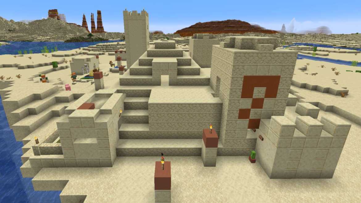 Temple Village Badlands Minecraft Aesthetic Seed