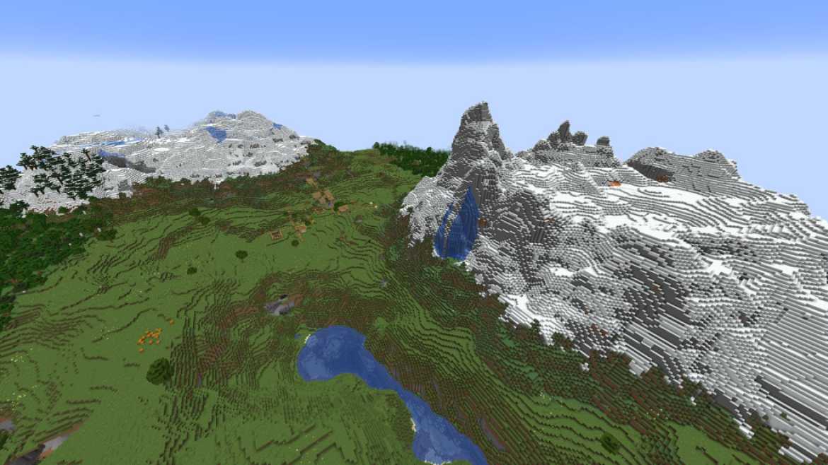 Twin Snowy Mountains Minecraft Aesthetic Seed