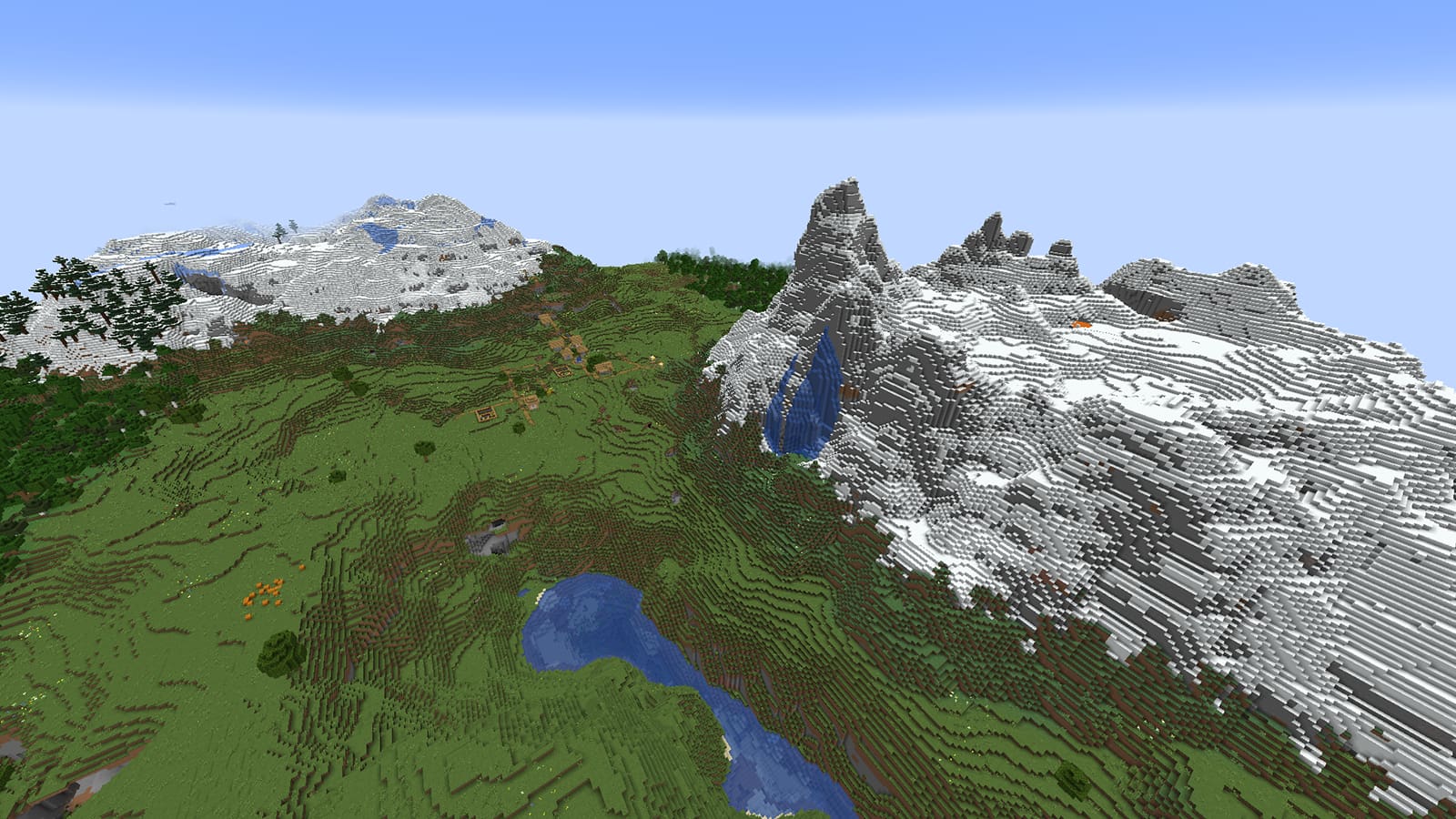 Twin Snowy Mountains Minecraft Estetika Benih