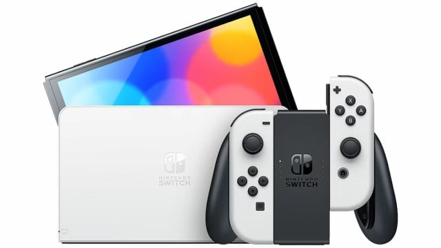 Photo of a white nintendo switch console 