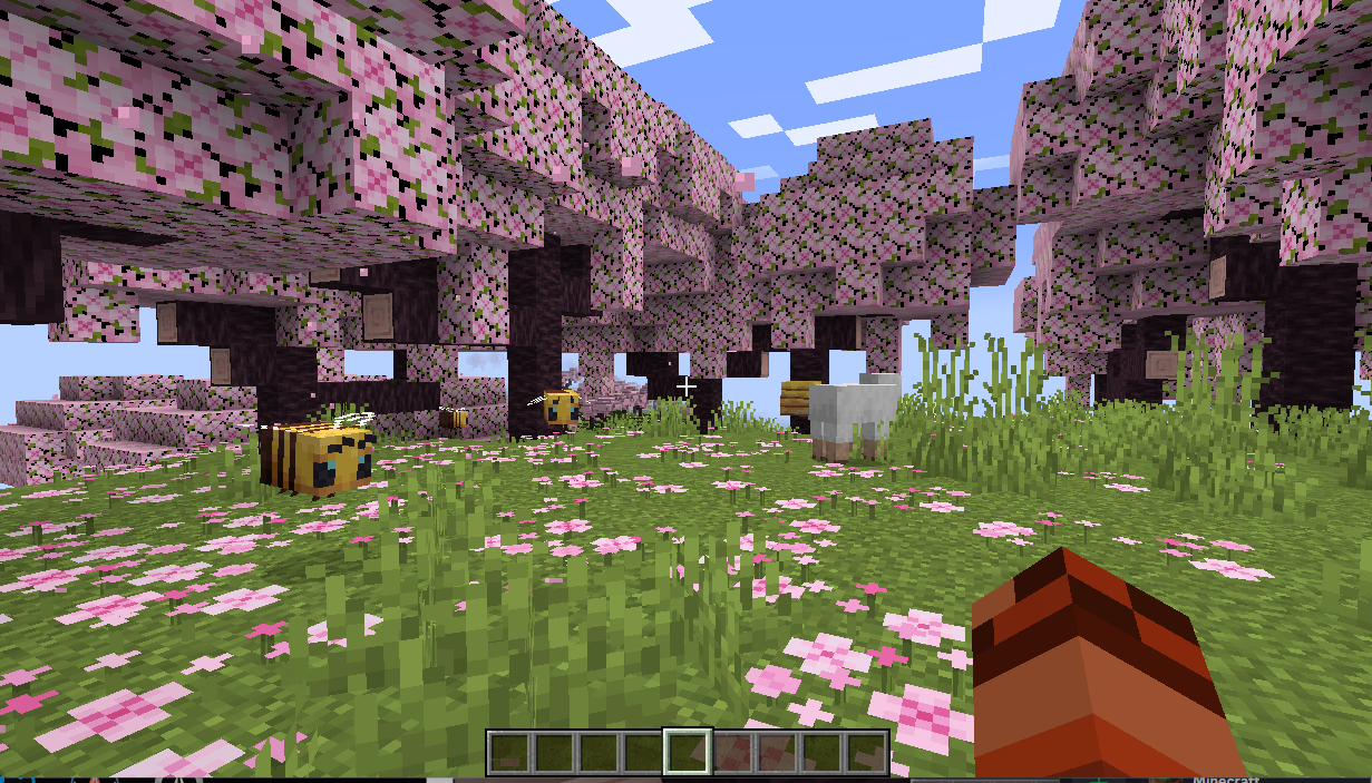 How to Explore the Cherry Blossom Biome and Bundles Early in Minecraft