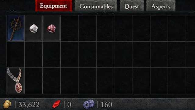 Diablo 4 Inventory Menu