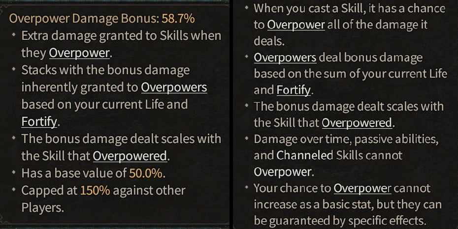 Diablo 4 Overpower Damage Descriptions