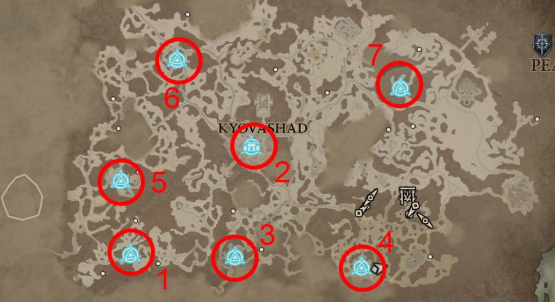 Fractured Peaks Waypoint Map Diablo 4