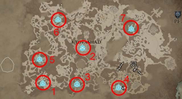 Fractured Peaks Waypoint Map Diablo 4